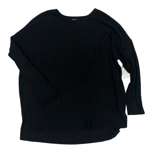 Top Ls By Time And Tru In Black, Size:Xl