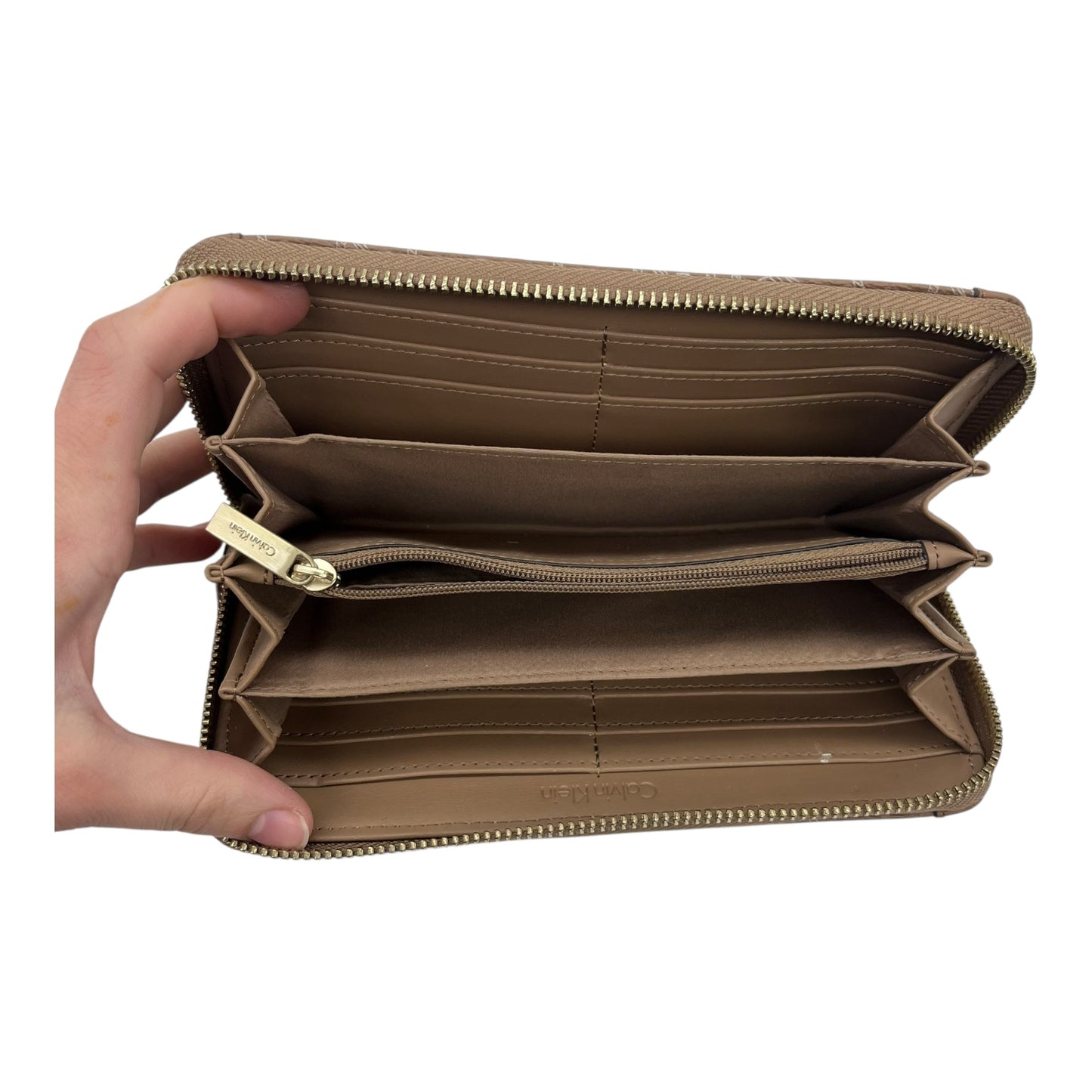 Wallet By Calvin Klein In Tan, Size:Medium