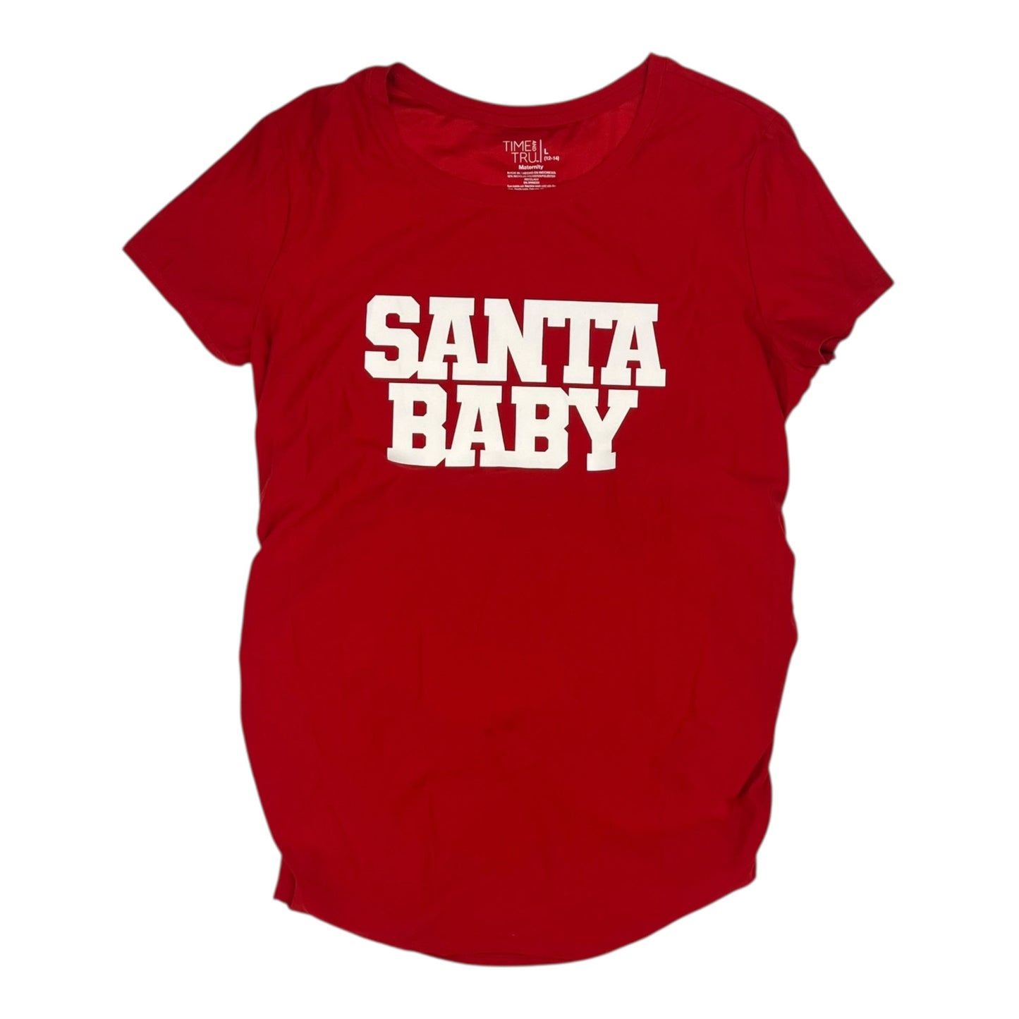 Mat Top Ss By Time And Tru In Red, Size:L