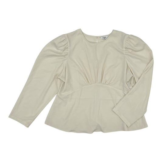 Blouse Ls By Express In Cream, Size:Xl