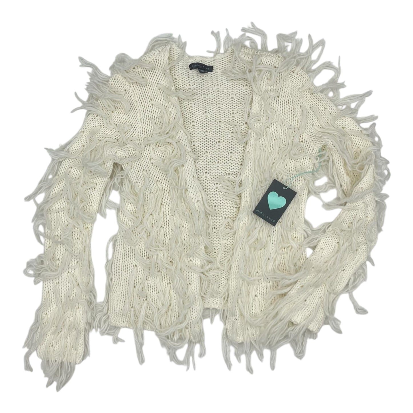 Sweater Cardigan By Kendall + Kylie In Cream, Size:Xs