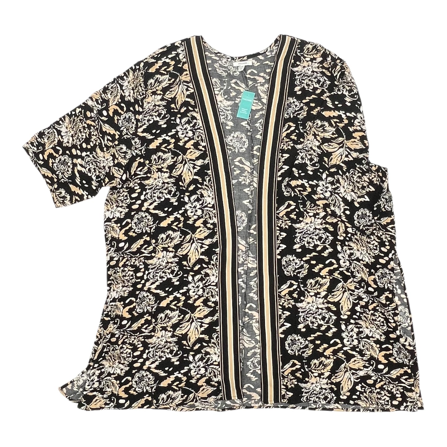 Kimono By Maurices In Black & Tan, Size:3X