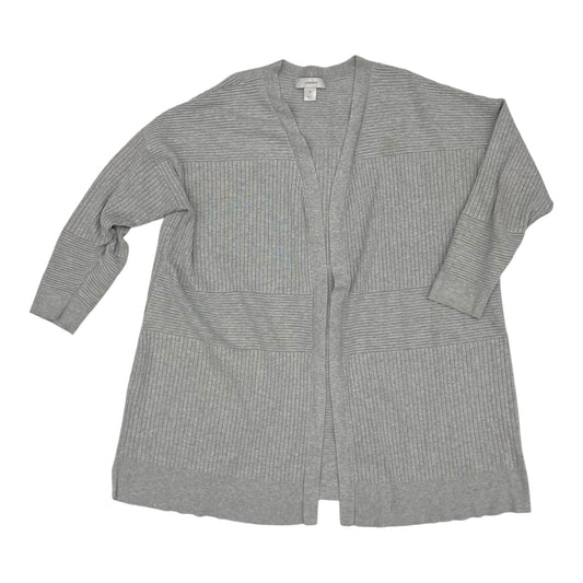 Sweater Cardigan By Cj Banks In Grey, Size:2X