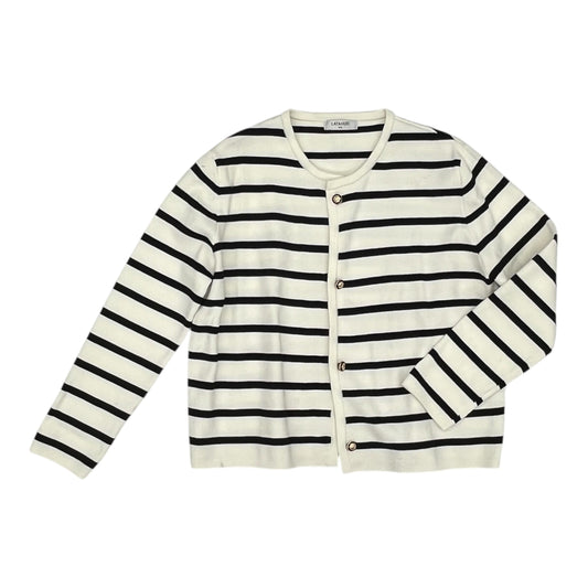Sweater Cardigan By Clothes Mentor In White, Size:Xxl