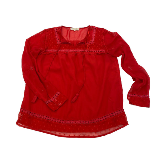 RED BLOUSE LS by CLOTHES MENTOR Size:S