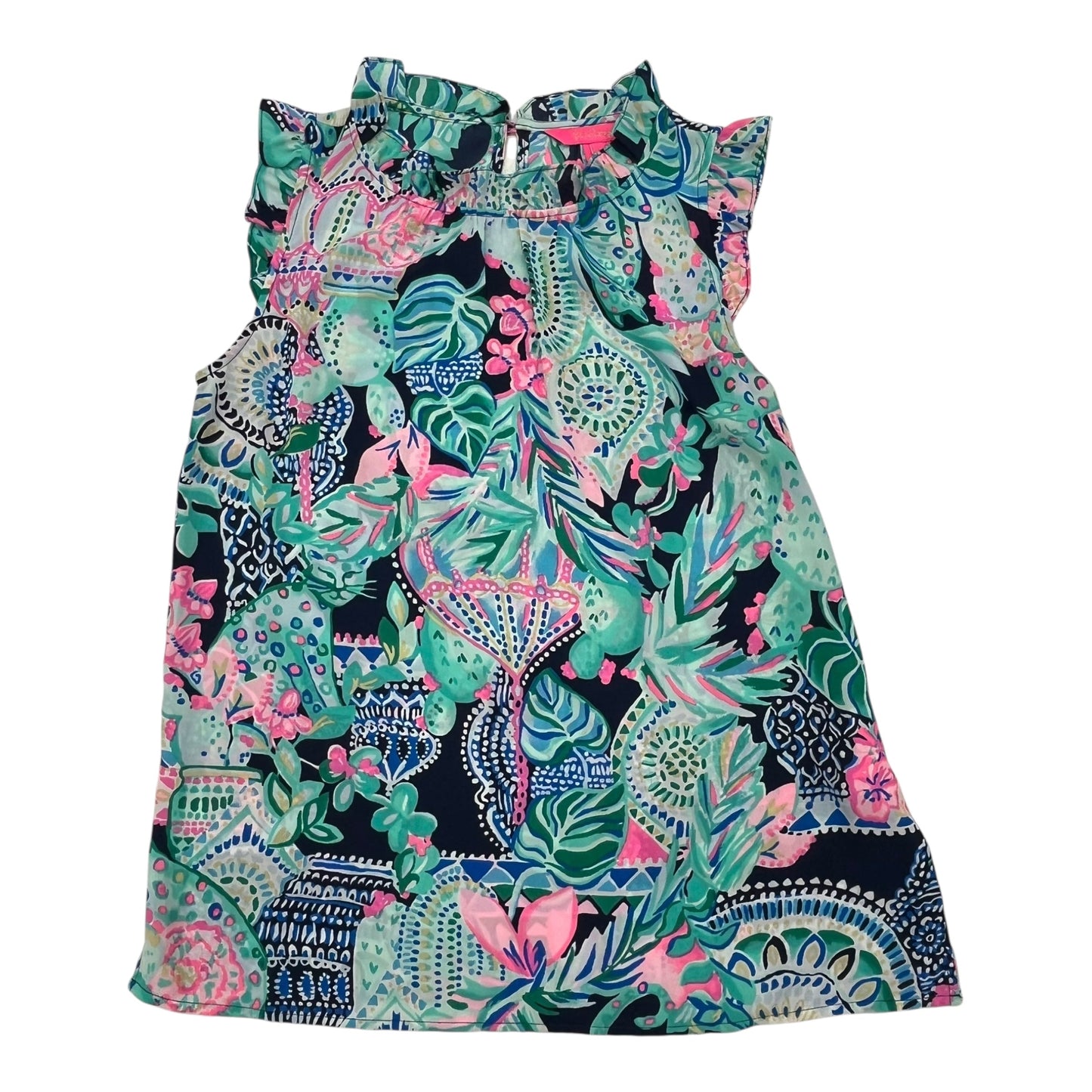 Top Sleeveless Designer By Lilly Pulitzer In Blue & Pink, Size:Xxs