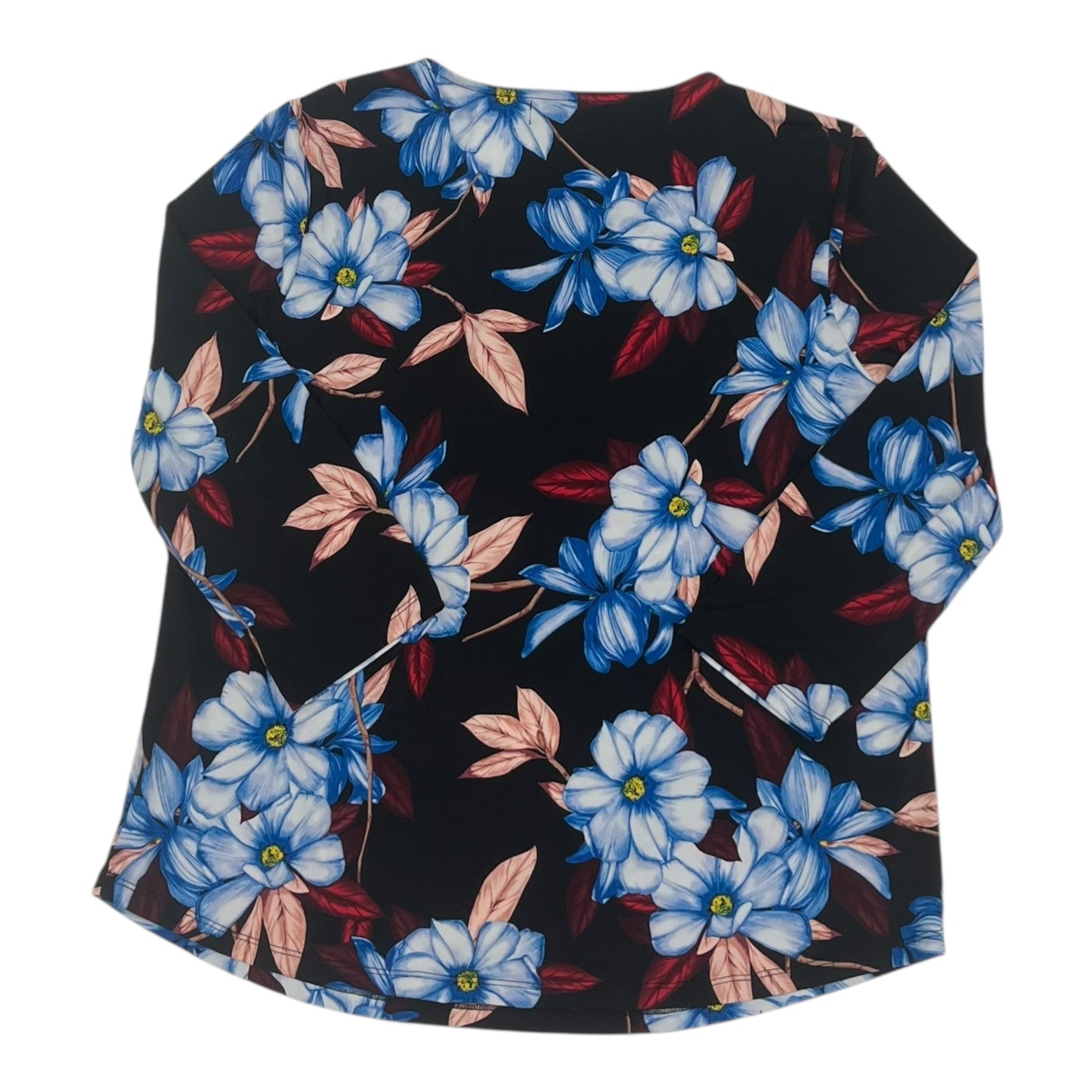 Blouse 3/4 Sleeve By Liz Claiborne In Black, Size:Xl