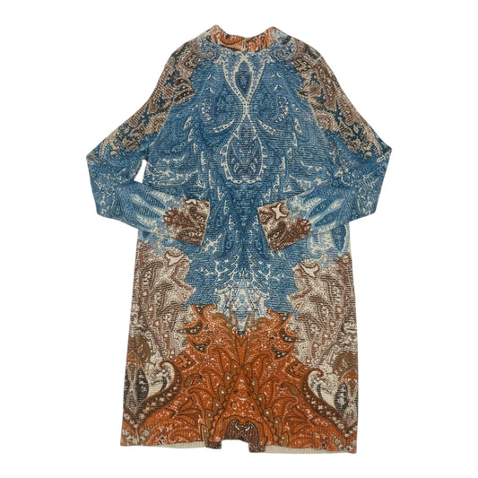 Sweater Cardigan By Chicos In Blue & Orange, Size:S