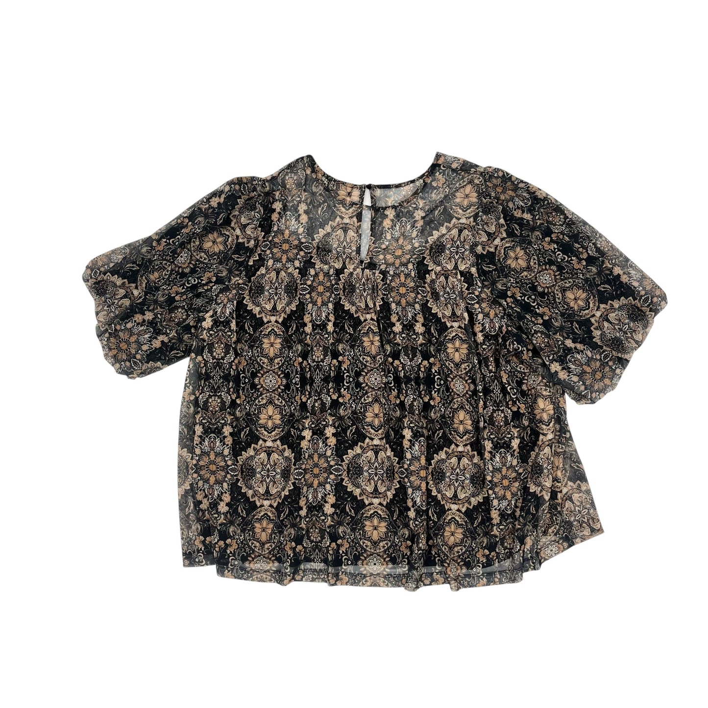 Blouse Ss By Lane Bryant In Black & Brown, Size:4X