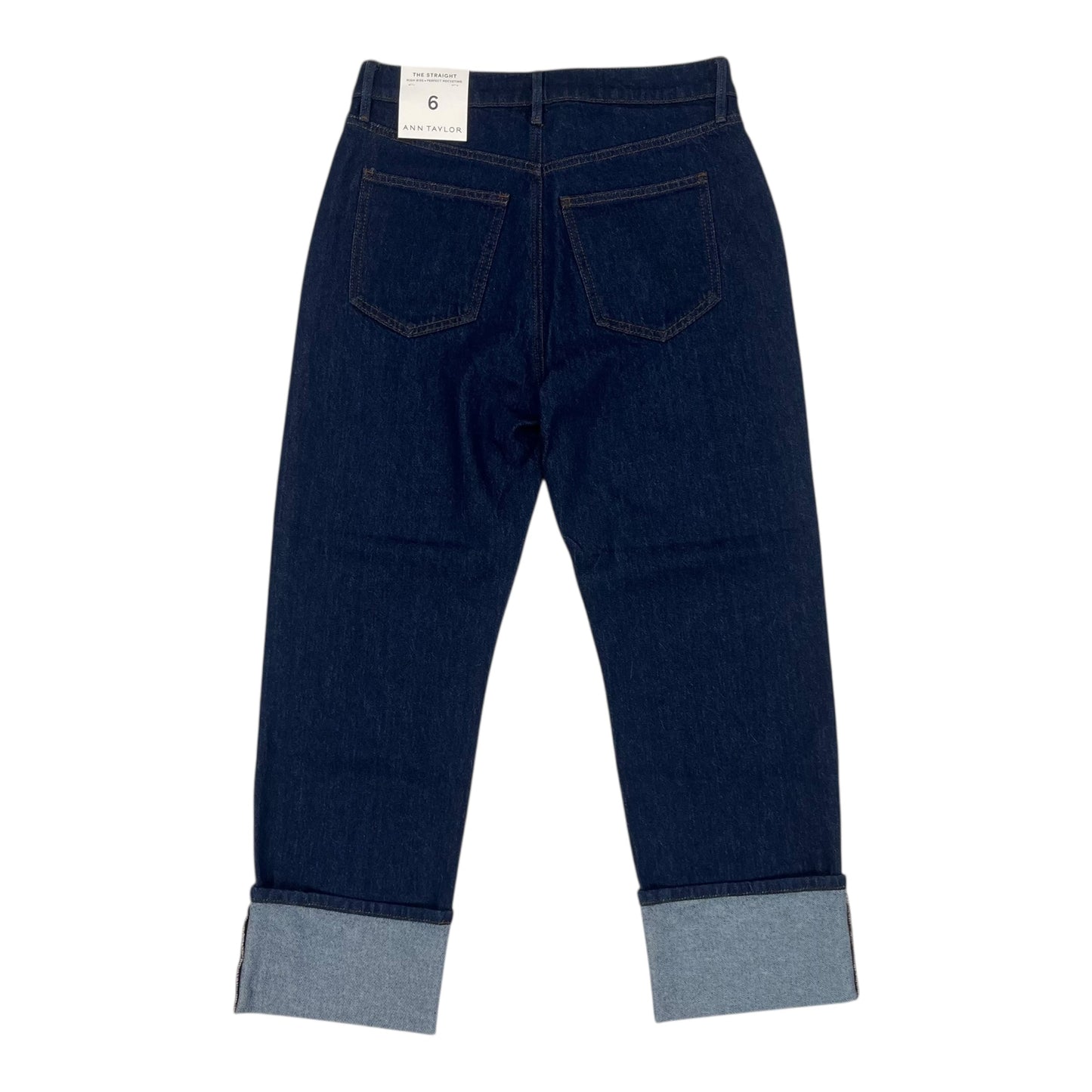 Jeans Straight By Ann Taylor In Blue Denim, Size:6