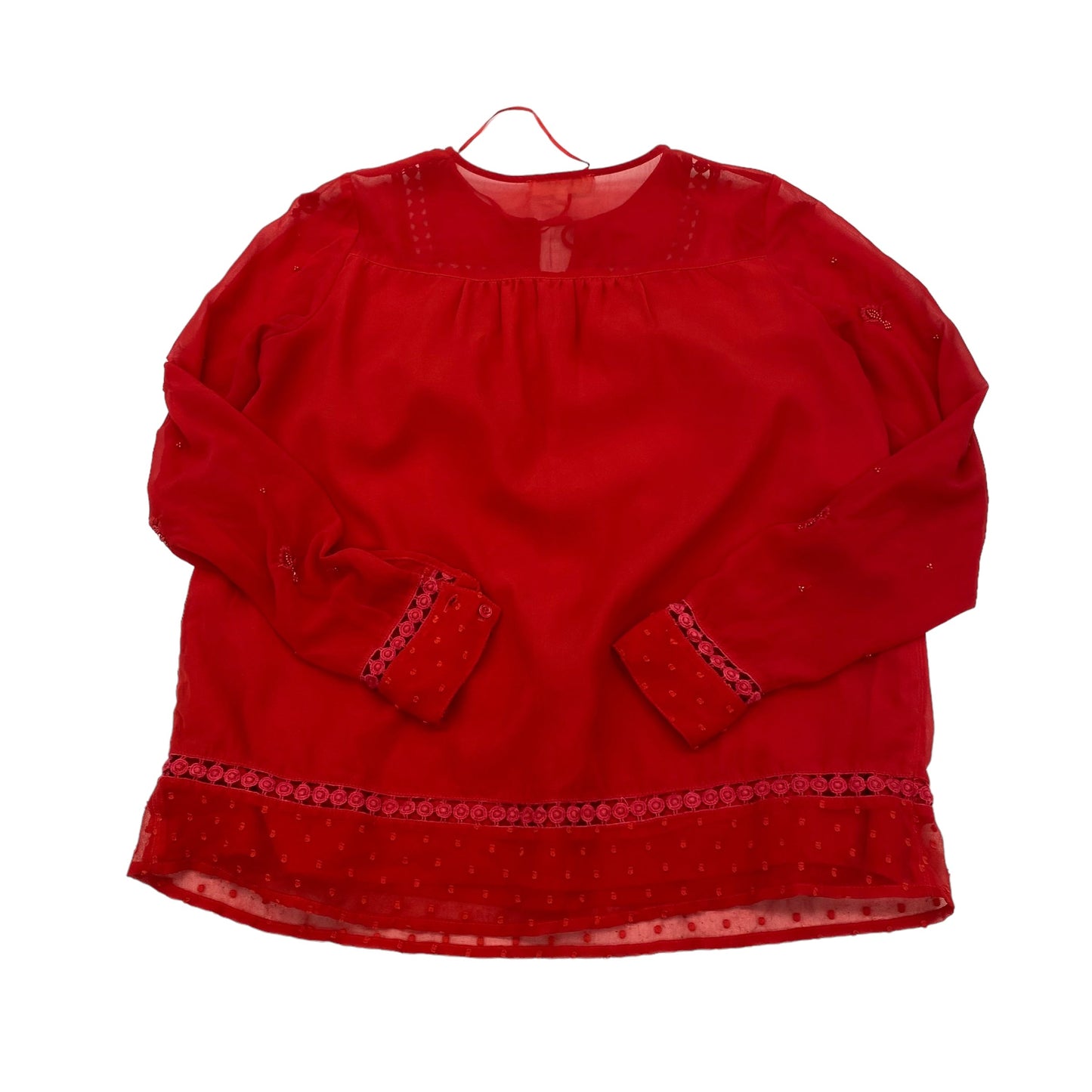 RED BLOUSE LS by CLOTHES MENTOR Size:S