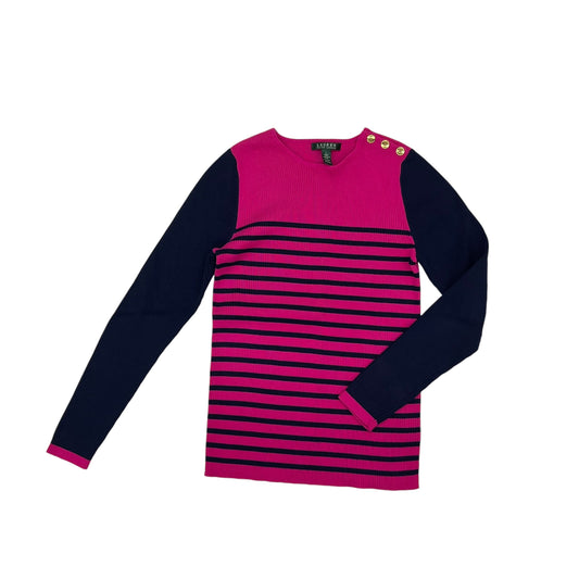 Sweater By Lauren By Ralph Lauren In Blue & Pink, Size:L