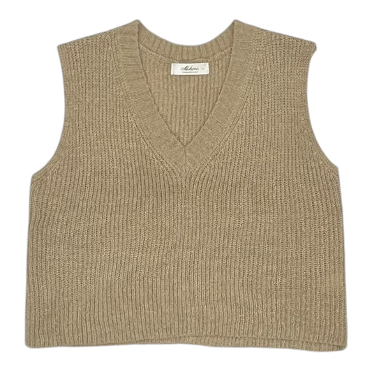 Vest Sweater By Clothes Mentor In Tan, Size:L