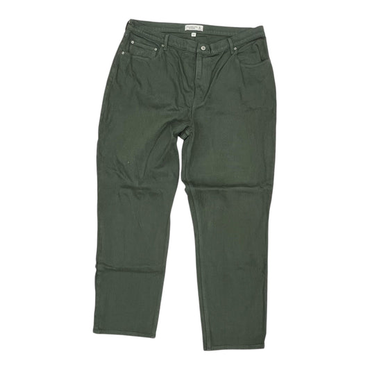 Jeans Straight By Abercrombie And Fitch In Green Denim, Size:18