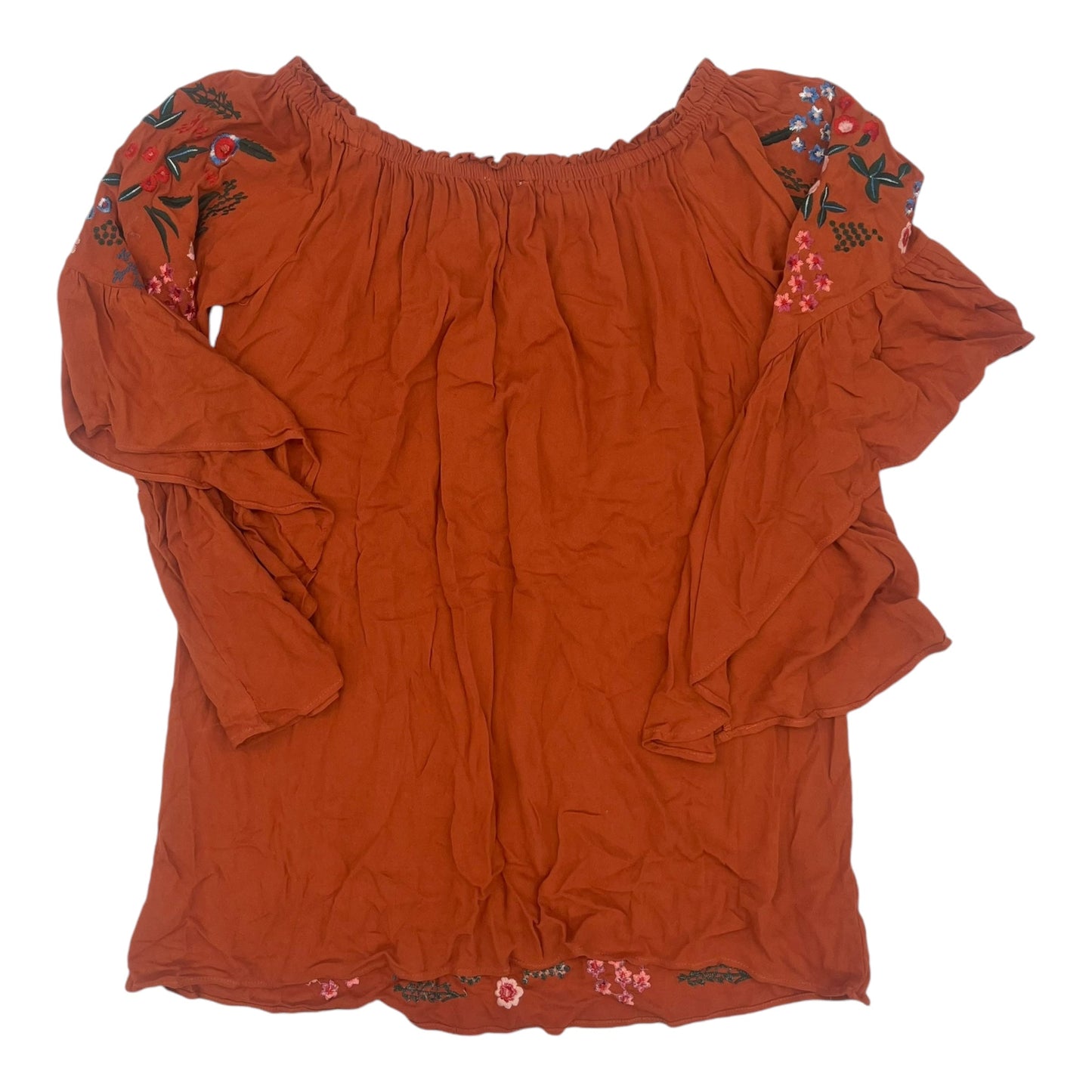 Blouse 3/4 Sleeve By Umgee In Orange, Size:1X