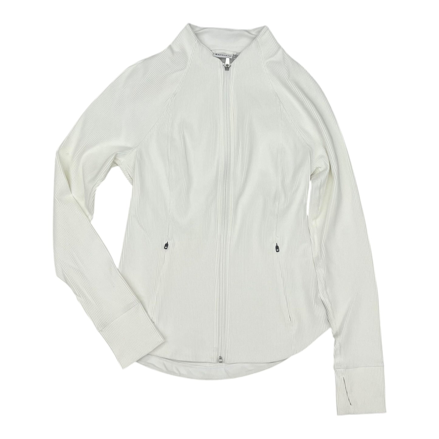 Athletic Jacket By Athleta In White, Size:M