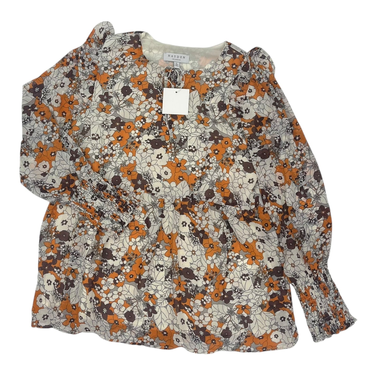 Blouse Ls By Hayden La In Cream & Orange, Size:S