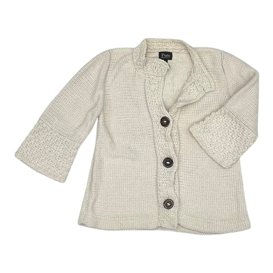 Sweater Cardigan By Clothes Mentor In Cream, Size:S