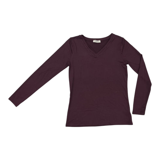 Top Ls Basic By Zenana Outfitters In Purple, Size:L