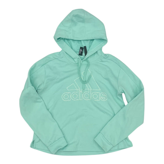 Athletic Sweatshirt Hoodie By Adidas In Aqua, Size:M