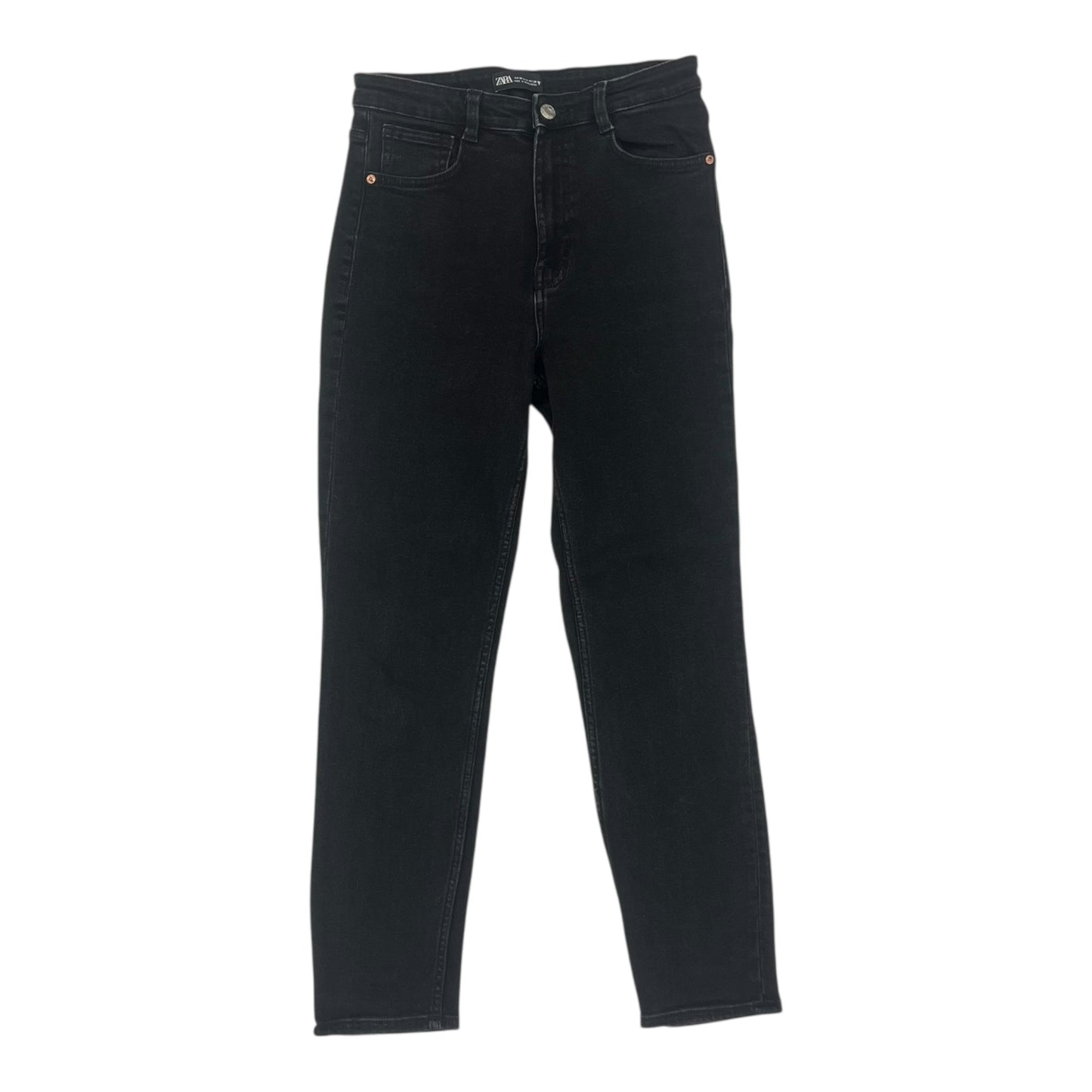 Jeans Skinny By Zara In Black Denim, Size:6