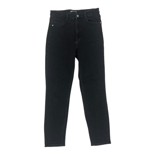 Jeans Skinny By Zara In Black Denim, Size:6