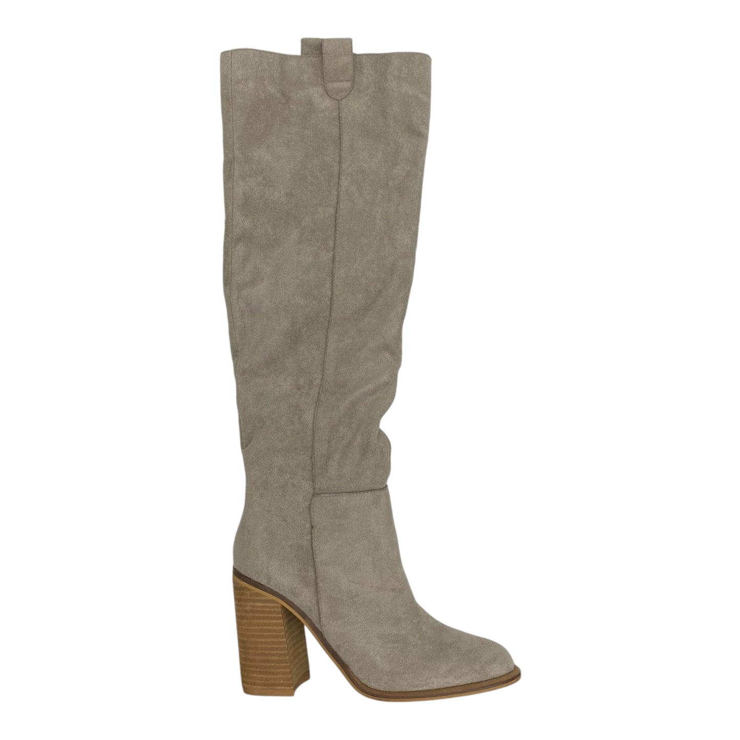 Boots Knee Heels By    Clothes Mentor In Tan, Size:6