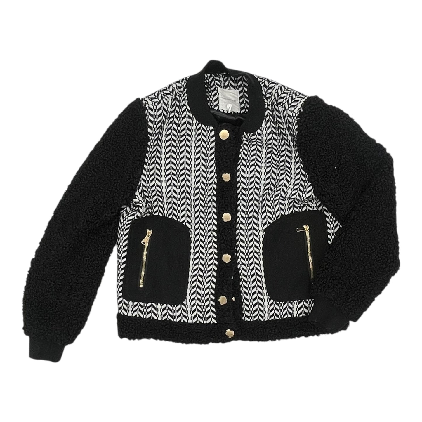 Jacket Moto By Avec Les Filles In Black & White, Size:M