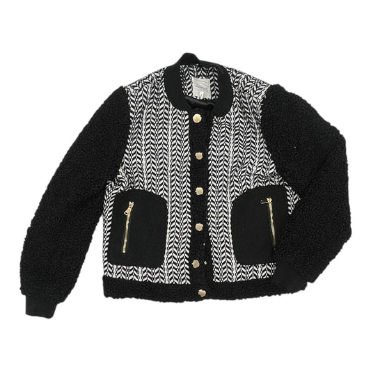 Jacket Moto By Avec Les Filles In Black & White, Size:M