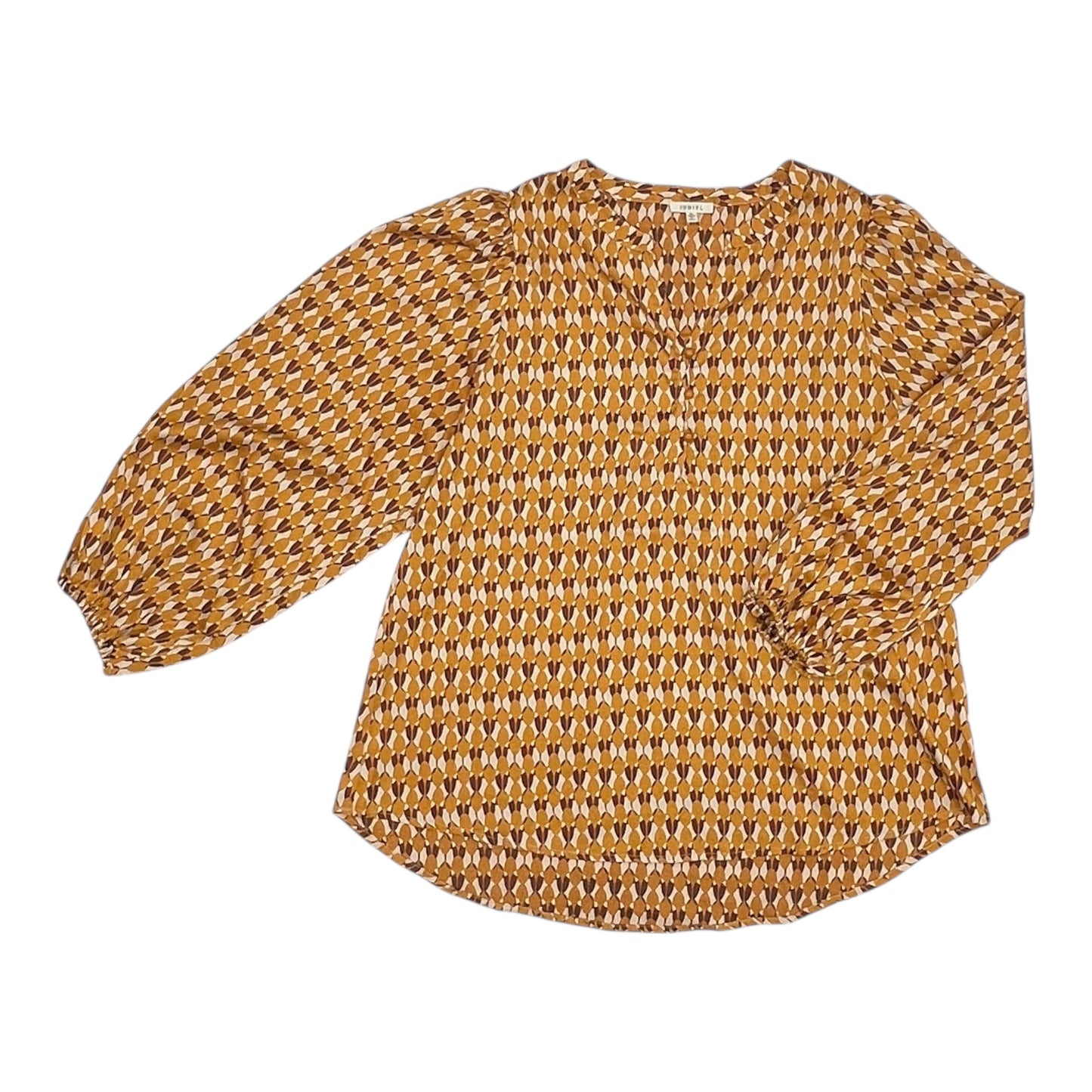 Blouse Ls By Jodifl In Gold, Size:M