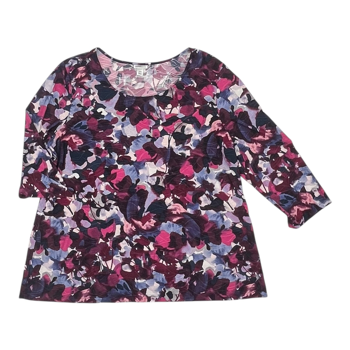 Blouse 3/4 Sleeve By Croft And Barrow In Purple, Size:Xxl