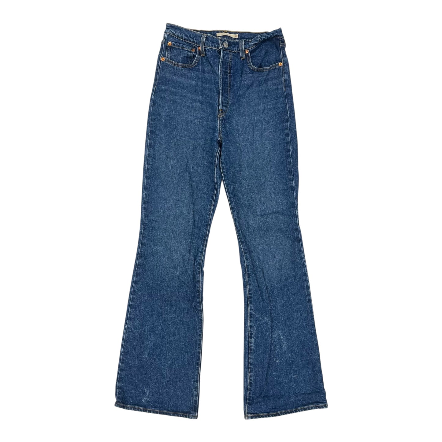 Jeans Boot Cut By Levis In Blue Denim, Size:8