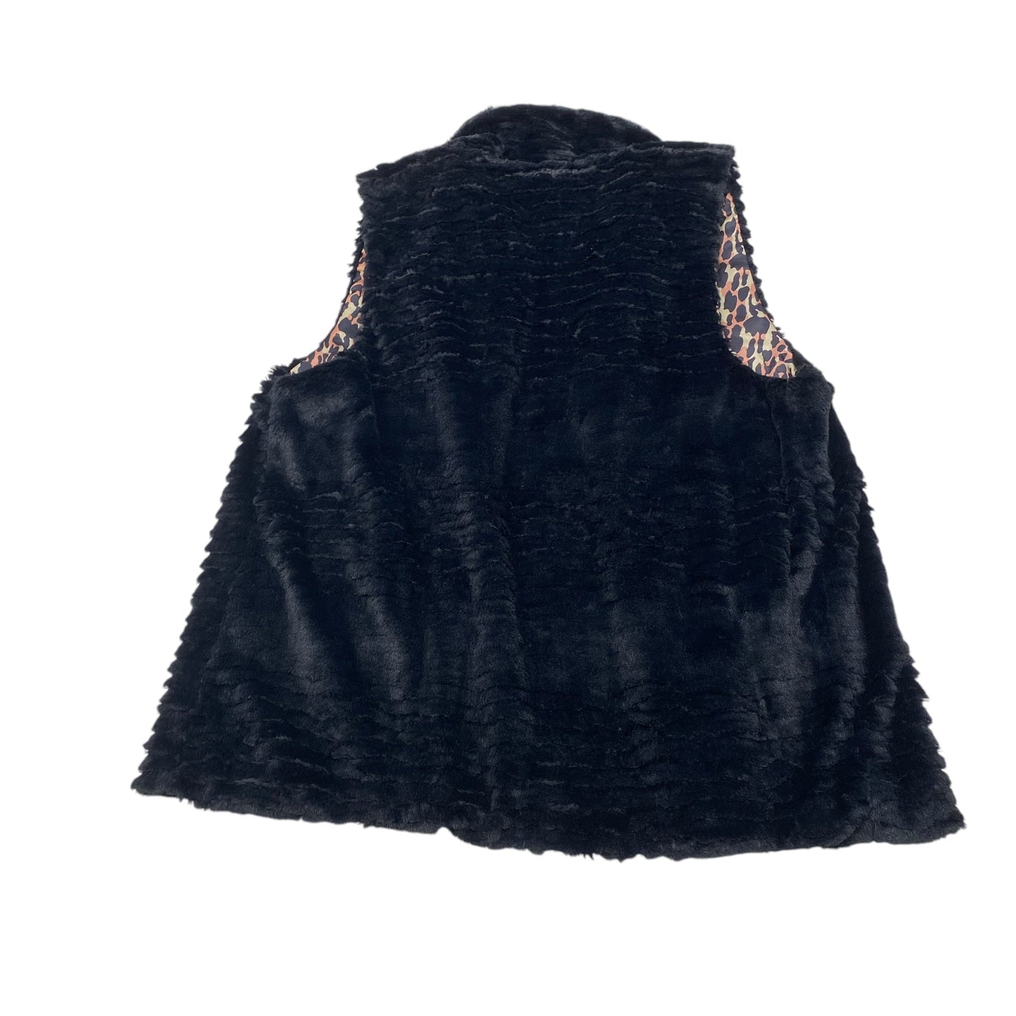 Vest Faux Fur & Sherpa By Betsey Johnson In Black, Size:L