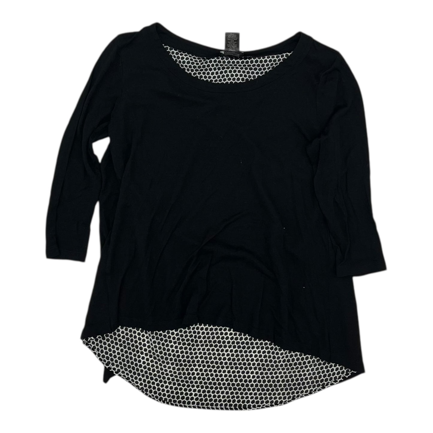 Top 3/4 Sleeve By Ann Taylor In Black, Size:Xsp