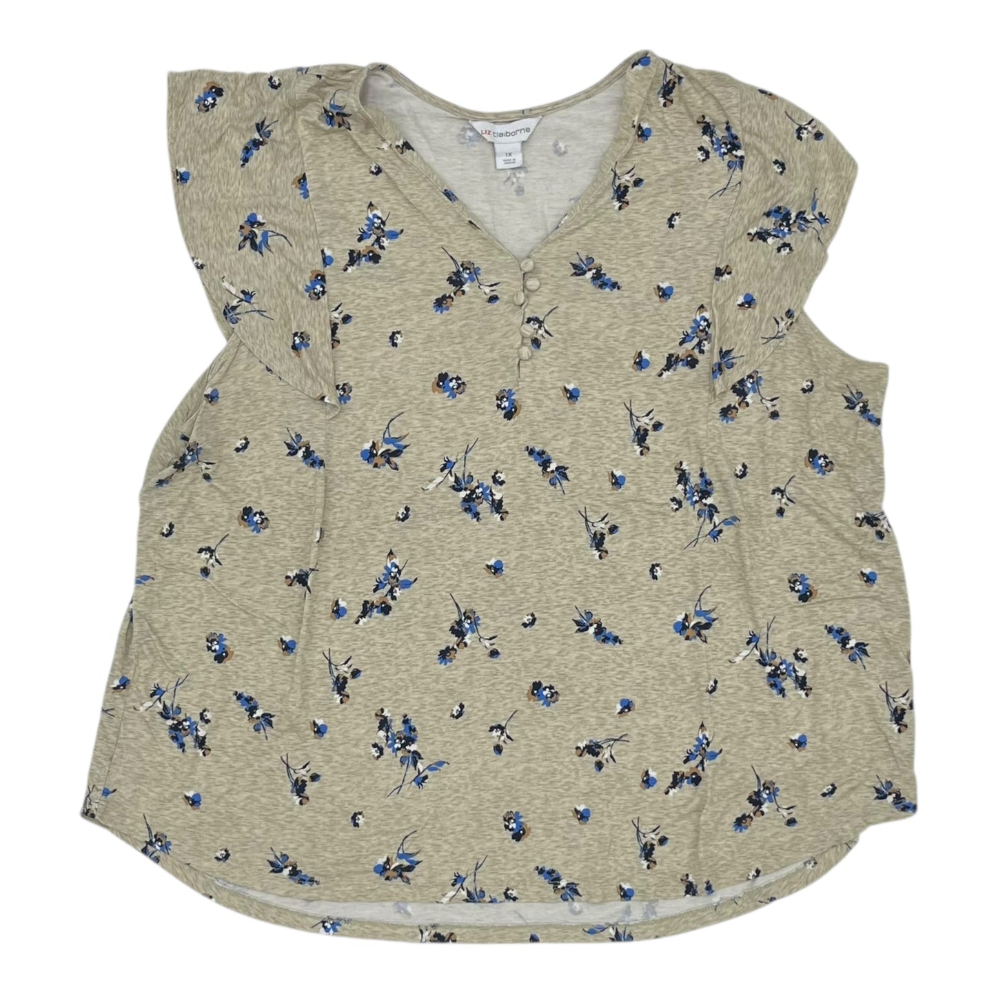 Top Ss By Liz Claiborne In Tan, Size:1X