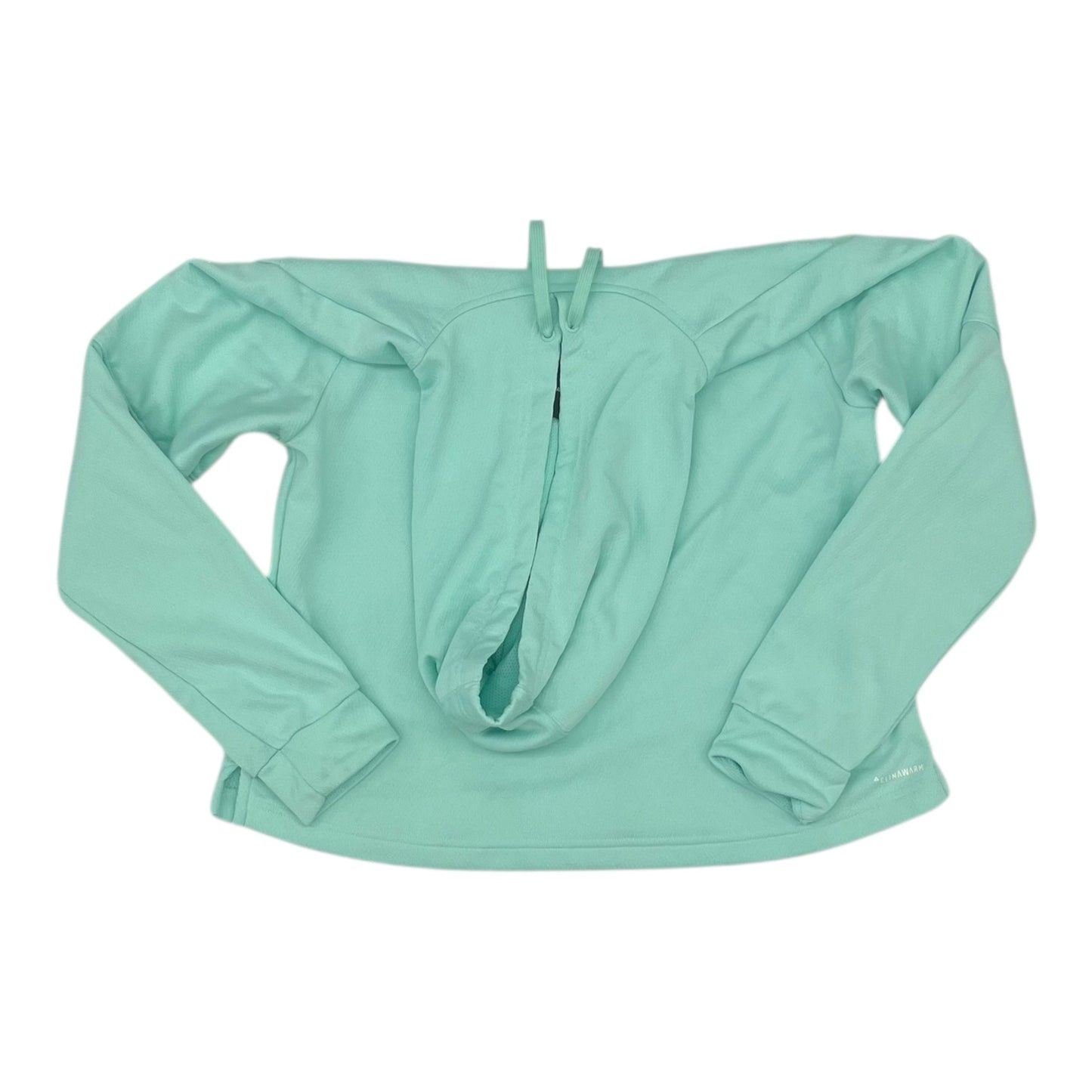 Athletic Sweatshirt Hoodie By Adidas In Aqua, Size:M