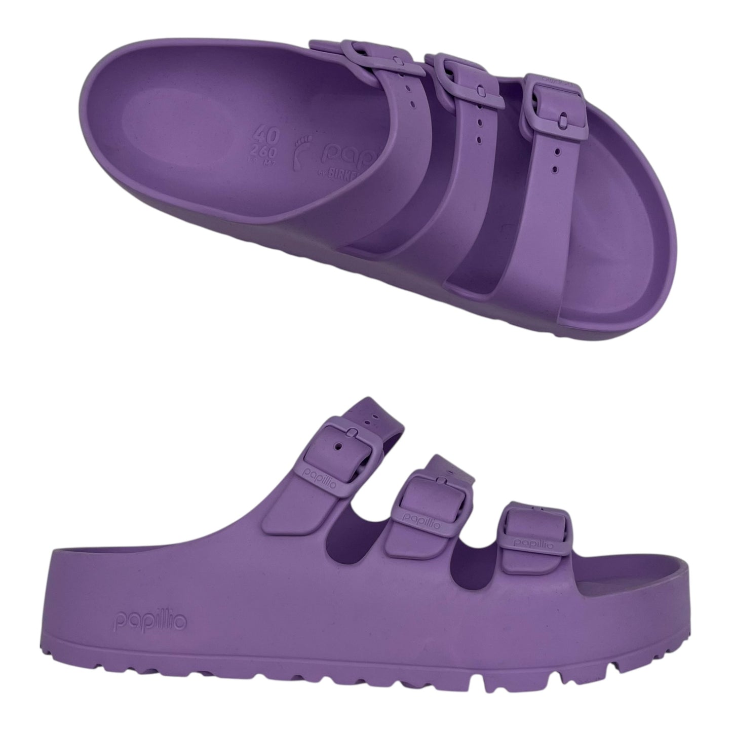 Sandals Flats By Birkenstock In Purple, Size:9