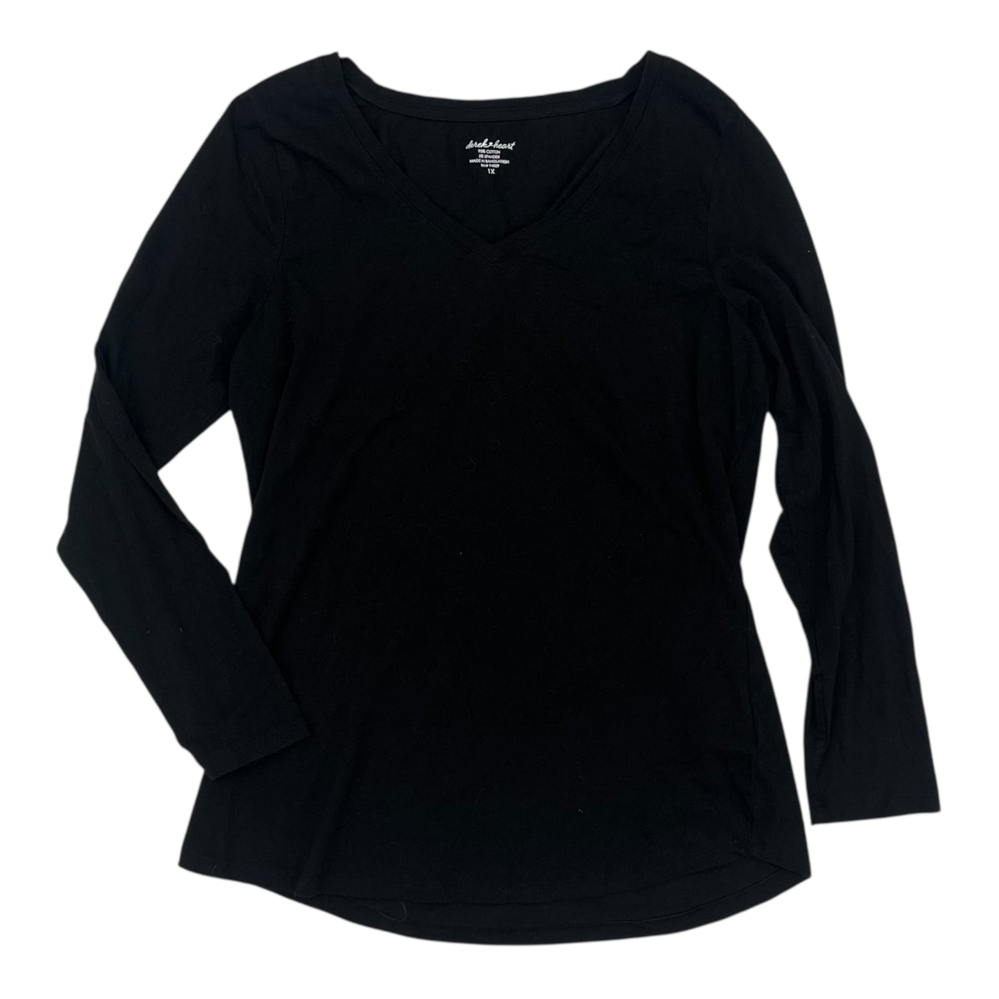 Top Ls Basic By Derek Heart In Black, Size:1X