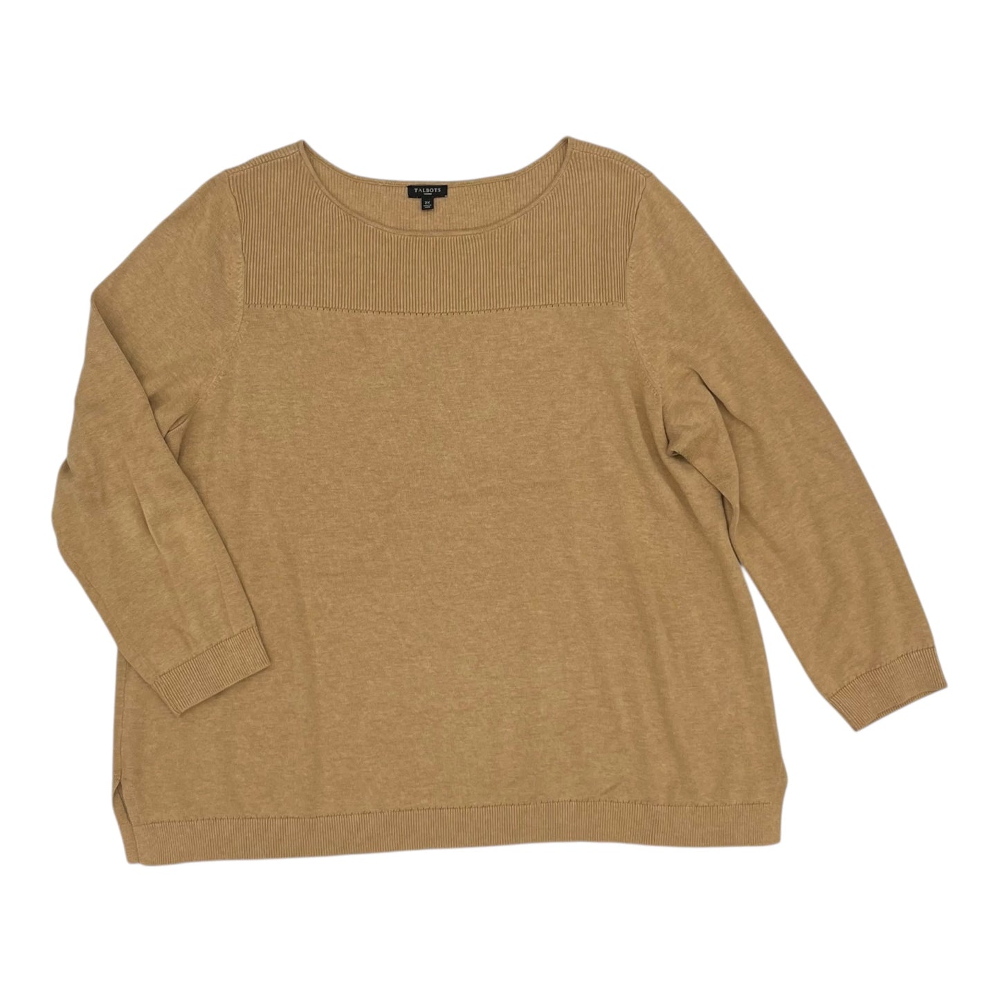 Sweater By Talbots In Tan, Size:2X