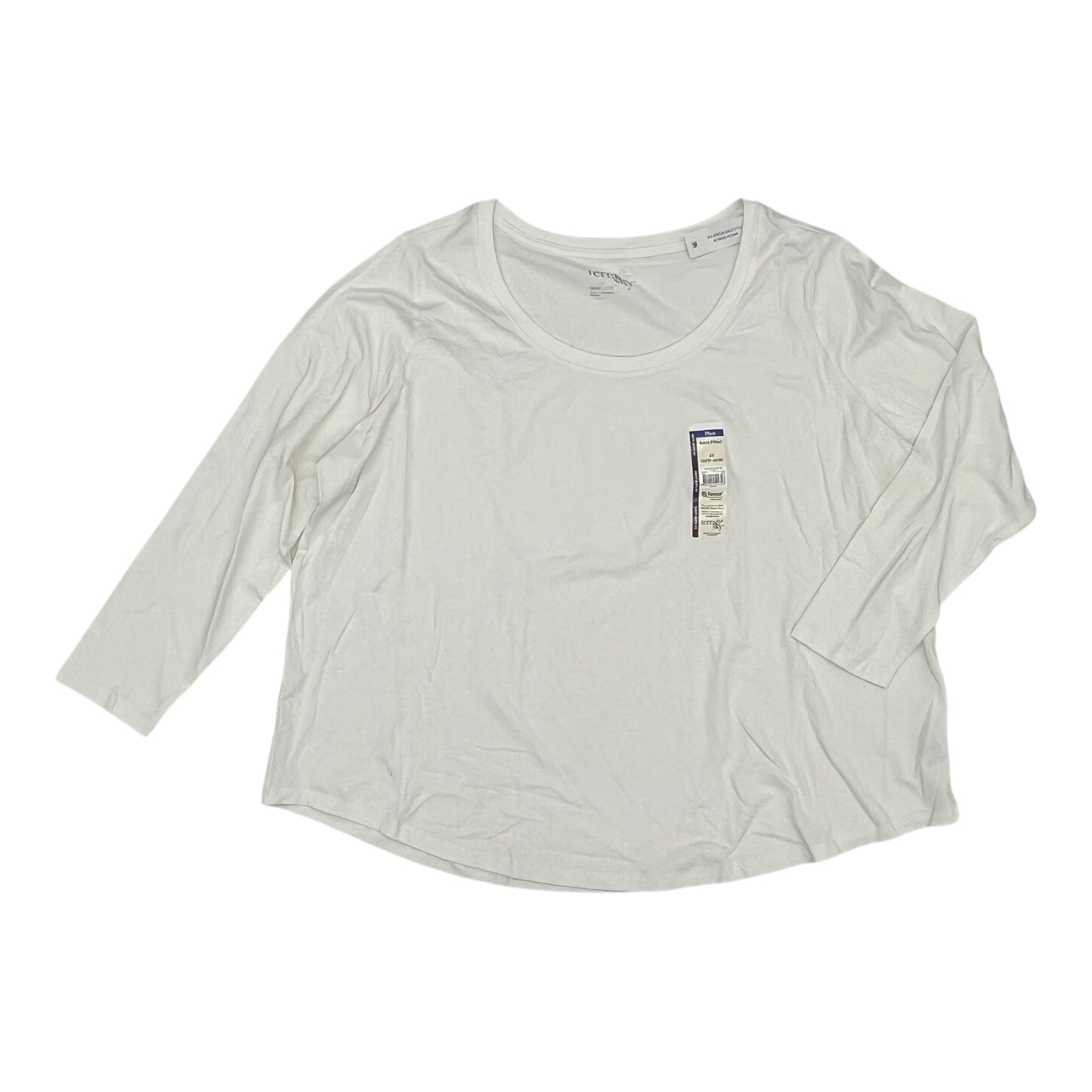 Top Ls Basic By Terra & Sky In White, Size:2X