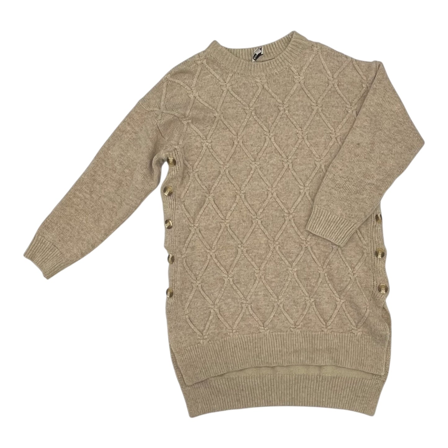 Dress Sweater By Davi & Dani In Tan, Size:S