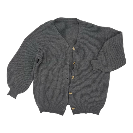 Sweater Cardigan By Shein In Grey, Size:2X
