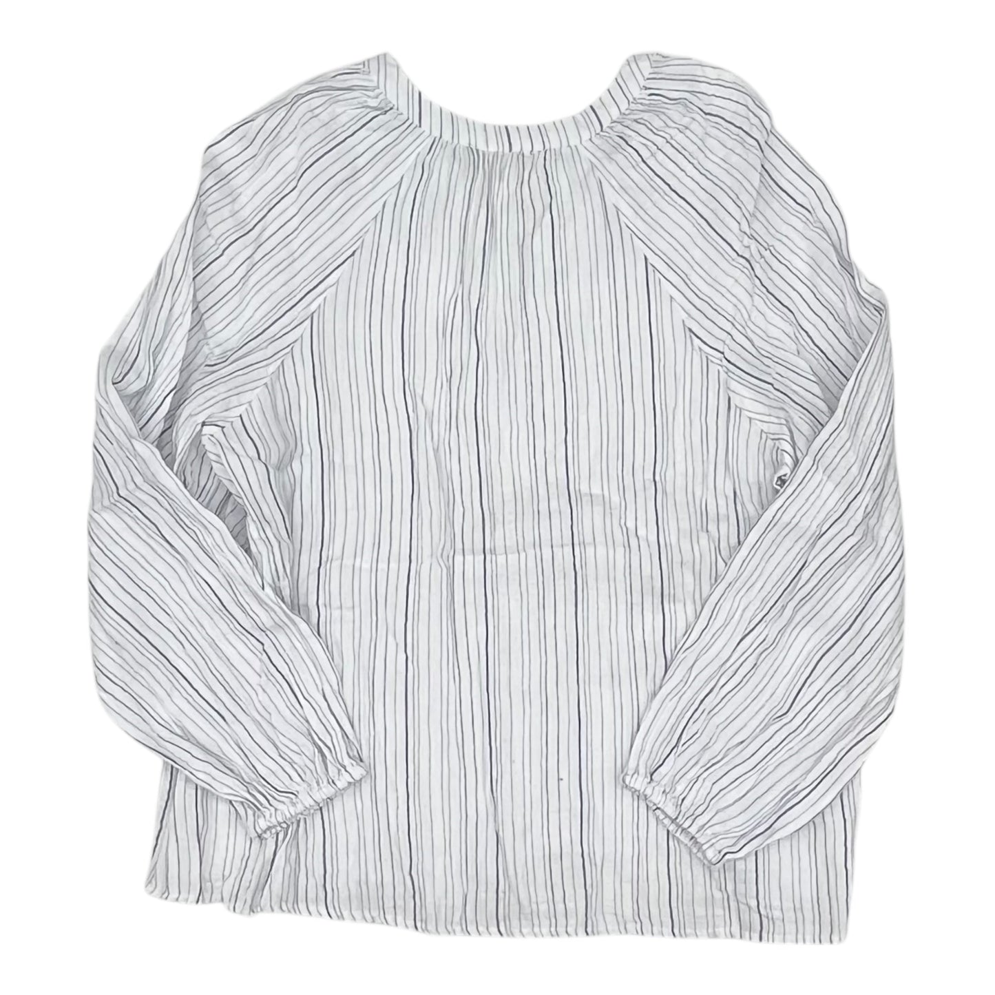 Blouse Ls By Falls Creek In Blue & White, Size:Xl