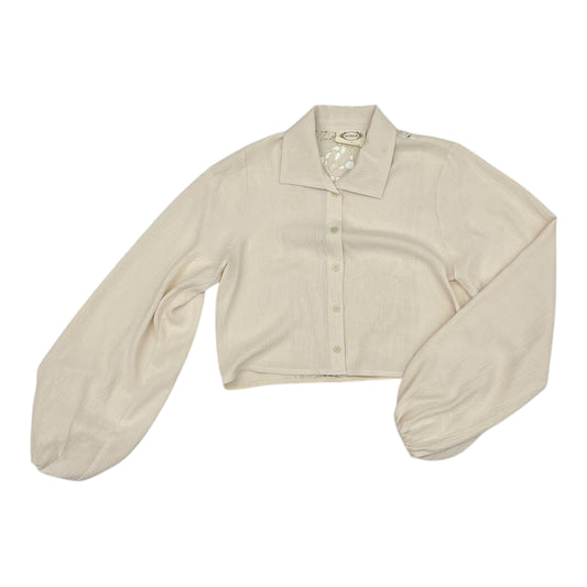 Blouse Ls By Clothes Mentor In Tan, Size:M