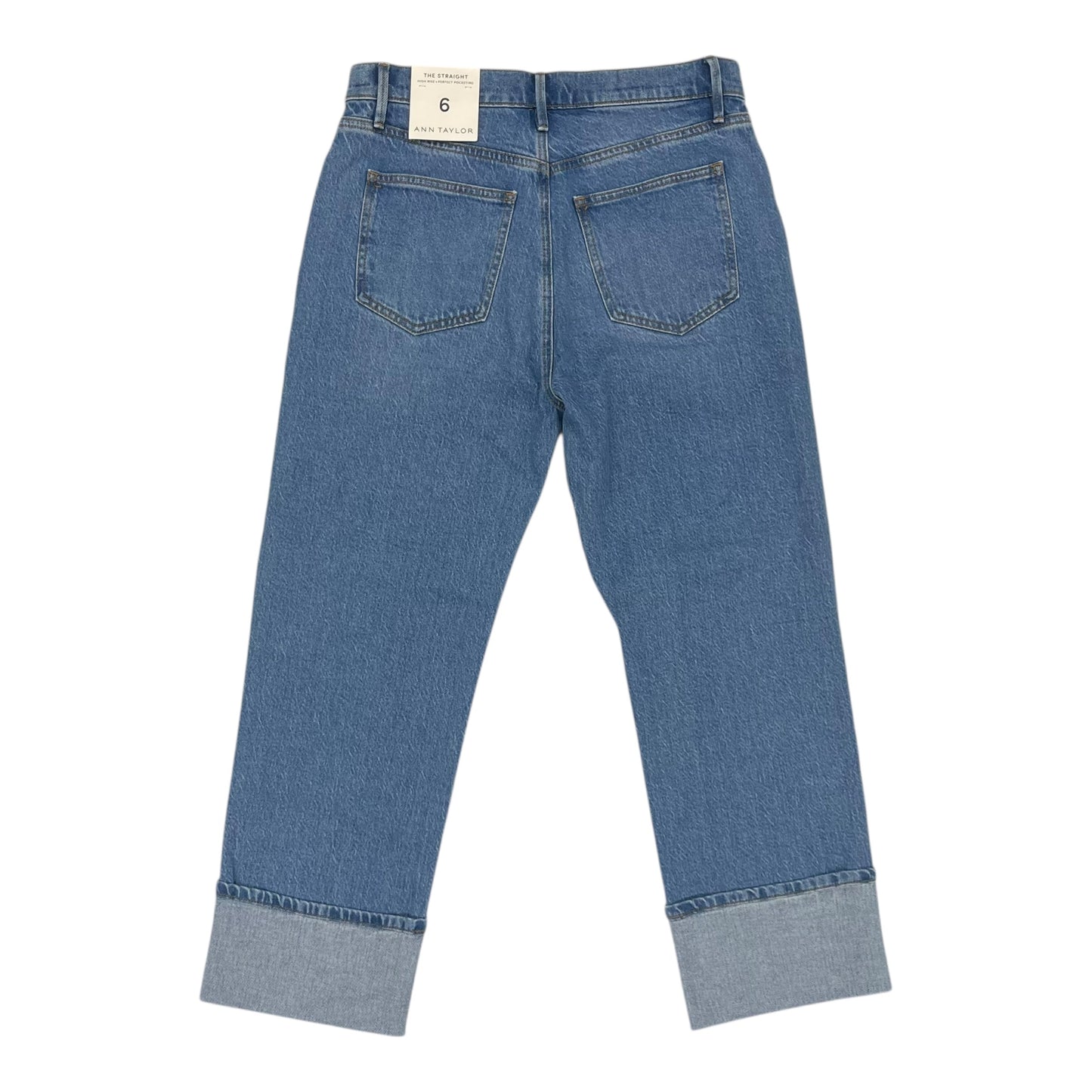 Jeans Straight By Ann Taylor In Blue Denim, Size:6