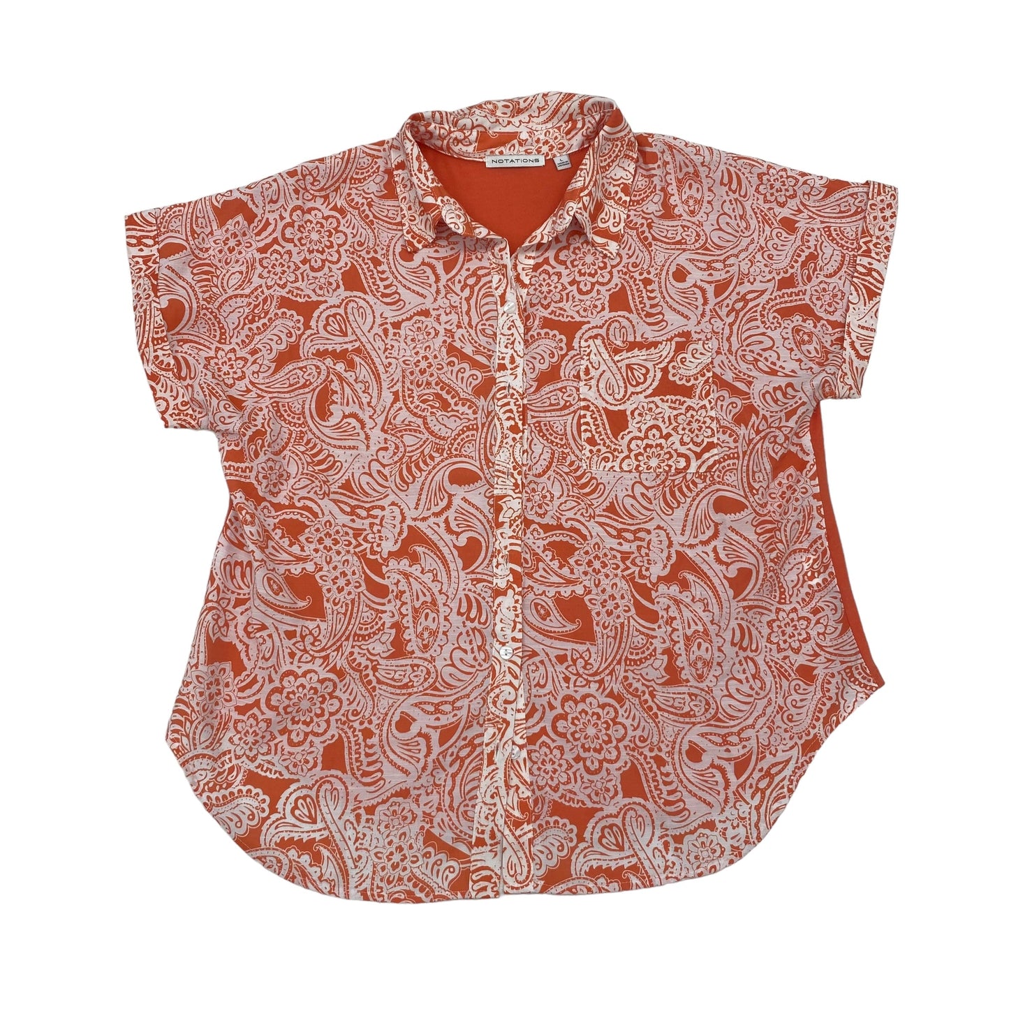 ORANGE NOTATIONS TOP SS, Size L