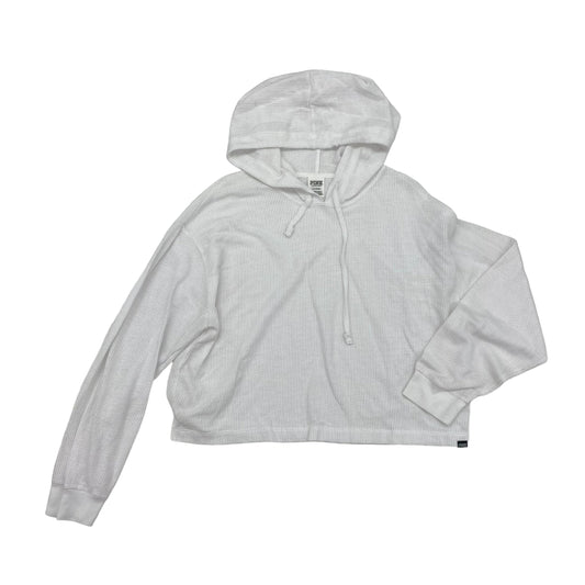 WHITE ATHLETIC TOP LS HOODIE by PINK Size:L