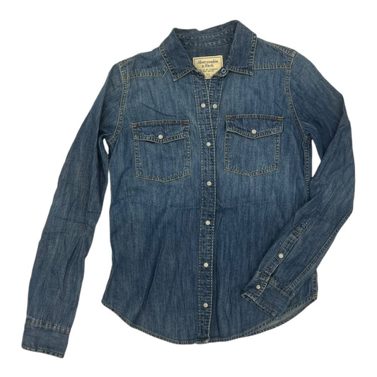 Top Ls By Abercrombie And Fitch In Blue Denim, Size:Xs