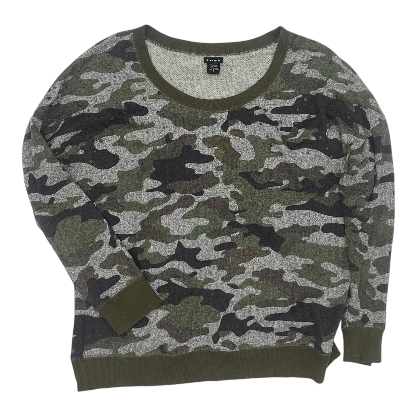 Top Ls By Torrid In Camouflage Print, Size:2X