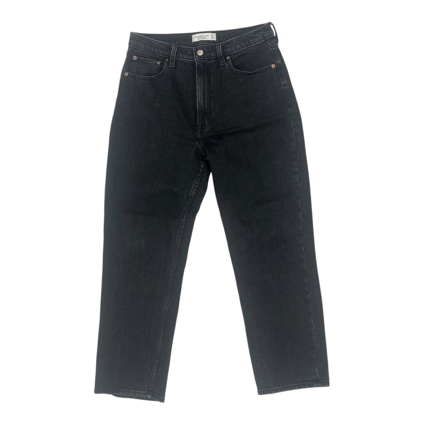 Jeans Straight By Abercrombie And Fitch In Black, Size:10